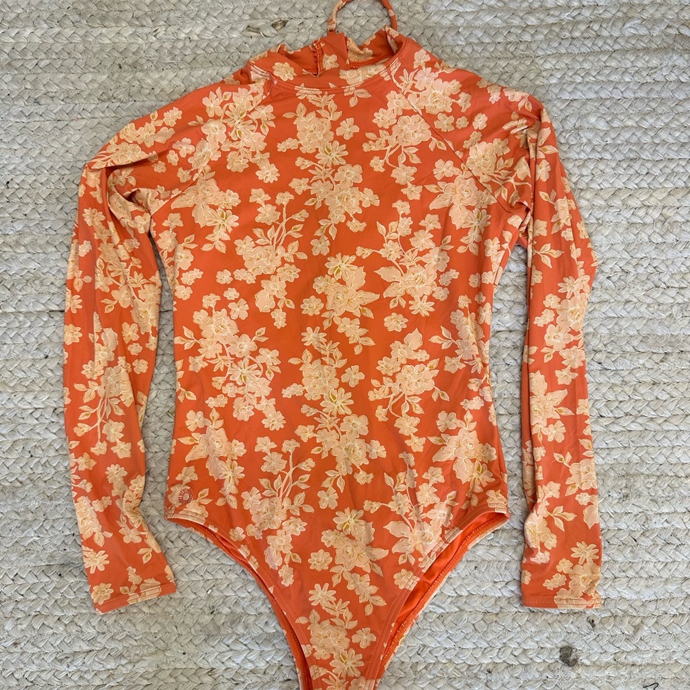 Rhythm Floral Orange One-Piece Swimsuit